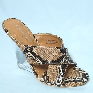 CAPE ROBBIN Harmony Snake Print Wedge Sandals ~ NEW